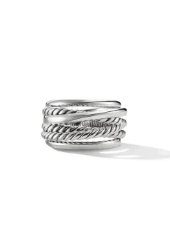 Crossover Ring In Sterling Silver