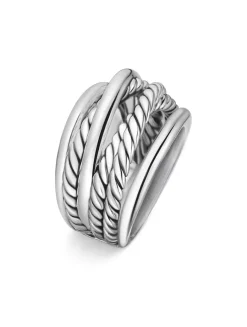 Crossover Ring In Sterling Silver