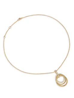 Crossover Trio Pendant Necklace In 18k Yellow Gold With Diamonds, 24mm