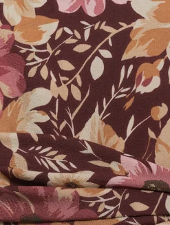 Crêpe de Chine Cropped Tank Top In Rose Print