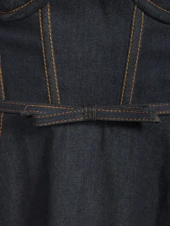 Crush Corset Denim Midi Dress