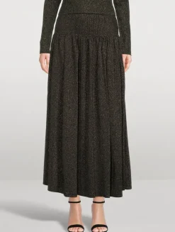 Crush Lurex Maxi Skirt