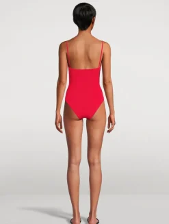 Crystal Cut-Out One-Piece Swimsuit