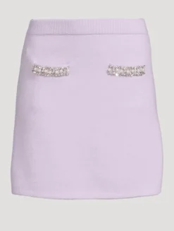 Crystal Trim Knit Skirt