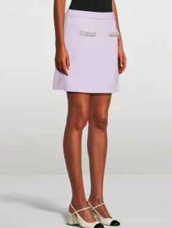 Crystal Trim Knit Skirt