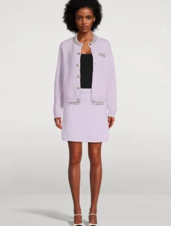 Crystal Trim Knit Skirt