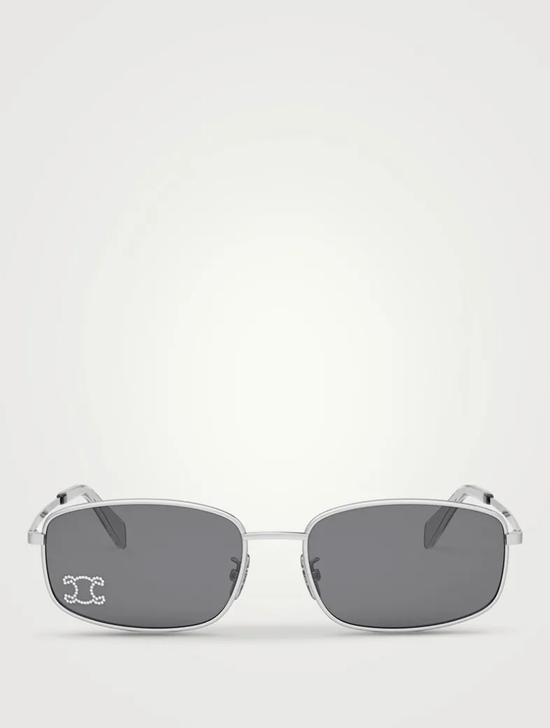 Crystal Triomphe Rectangular Sunglasses