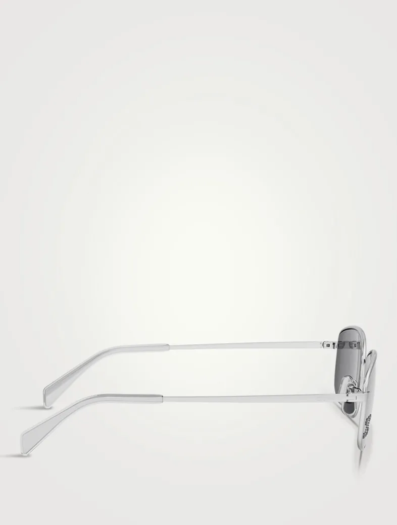 Crystal Triomphe Rectangular Sunglasses