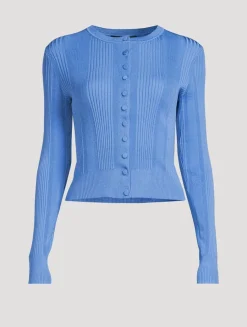 Currin Column Rib-Knit Cardigan