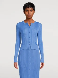 Currin Column Rib-Knit Cardigan