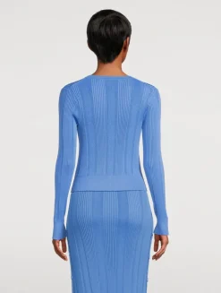 Currin Column Rib-Knit Cardigan