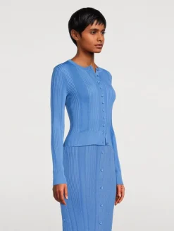 Currin Column Rib-Knit Cardigan
