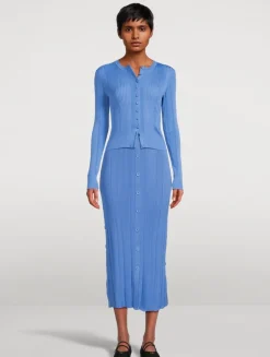 Currin Column Rib-Knit Cardigan