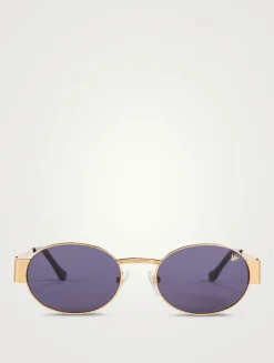 Cypher 24K Gold Plated Oval Sunglasses