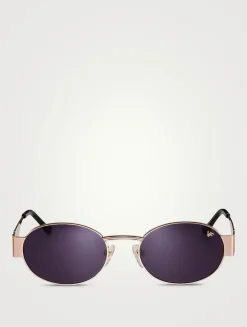 Cypher 24K Gold Plated Oval Sunglasses