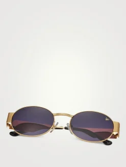 Cypher 24K Gold Plated Oval Sunglasses