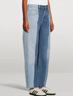 Dahlia Patchwork Tapered-Leg Jeans