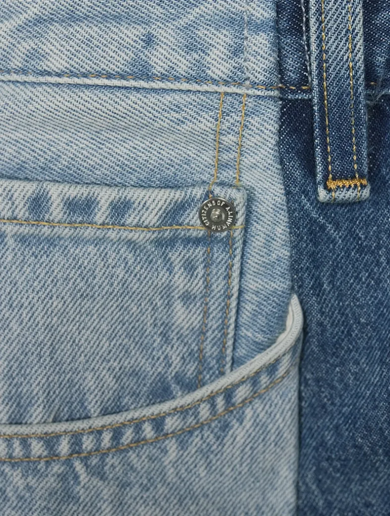 Dahlia Patchwork Tapered-Leg Jeans