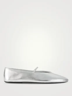 Dancerina Metallic Leather Ballet Flats