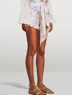 Dawning Belted Shorts In Floral Print