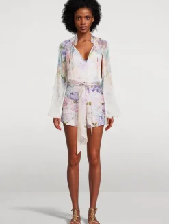 Dawning Belted Shorts In Floral Print