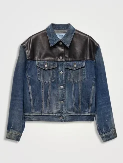 Denim And Leather Jacket