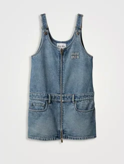 Denim And Poplin Zipper Dress