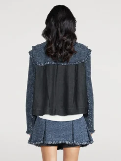 Denim And Tweed Mix Jacket