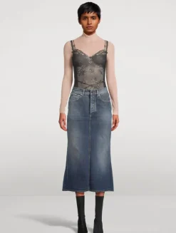 Denim Midi Skirt