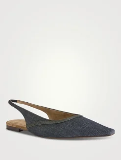 Denim Slingback Flats