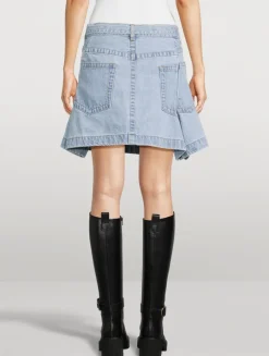 Denim Wrap Mini Skirt