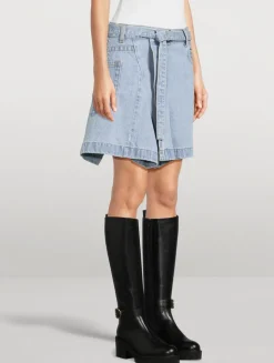 Denim Wrap Mini Skirt