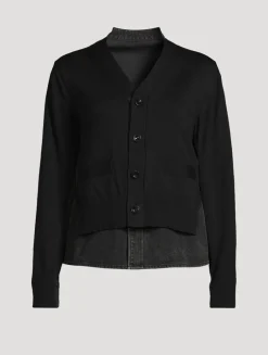 Denim x Knit Cardigan