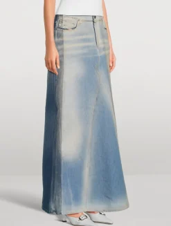 De-Pago Denim Maxi Skirt
