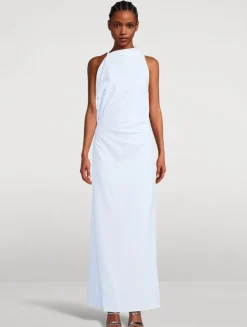 Devyn Asymmetric Crêpe Dress