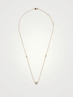 Dew Drop Bonheur 14K Gold Opal Birthstone Necklace