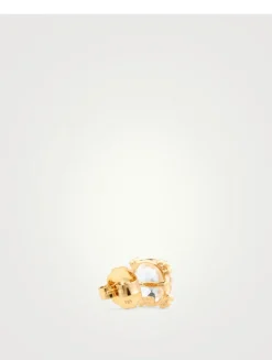 Dew Drop Gold Cluster Earrings With White Topaz