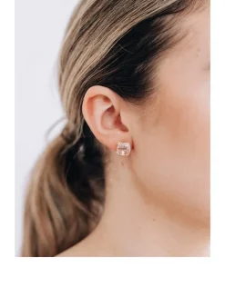 Dew Drop Gold Cluster Earrings With White Topaz