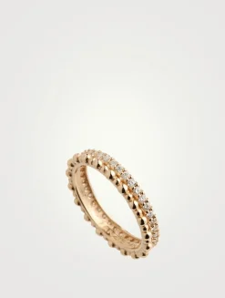 Dew Drop 14K Gold Double Eternity Ring With Diamonds