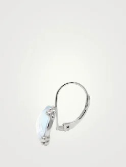 Dew Drop Silver Cluster Earrings With Blue Topaz