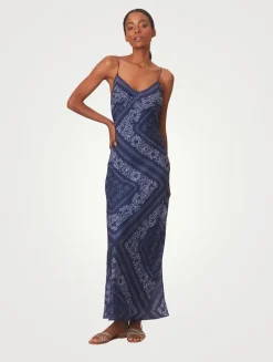Deyo Silk Maxi Dress In Bandana Print