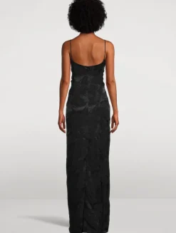 Dirios Floral Jacquard Gown