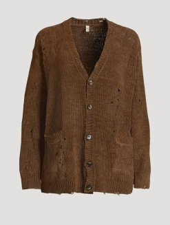 Distressed Chenille Cardigan