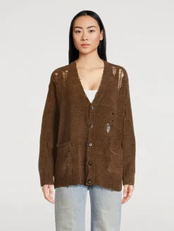 Distressed Chenille Cardigan