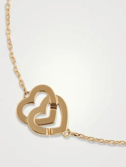 Double Cœurs R10 18K Gold Chain Bracelet