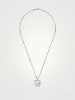 Double Cœurs R15 18K White Gold Necklace With Diamonds