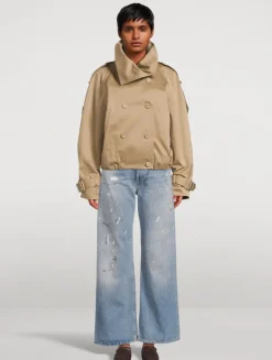 Double-Breasted Cotton Twill Jacket