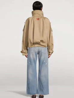 Double-Breasted Cotton Twill Jacket