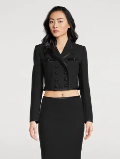 Double-Breasted Crêpe Tuxedo Jacket