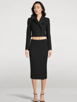 Double-Breasted Crêpe Tuxedo Jacket